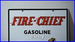 Vintage Texaco Gasoline Porcelain Sign Gas Oil Metal Station Pump Chief Rare Ad