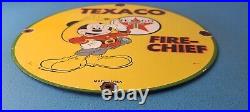 Vintage Texaco Gasoline Porcelain Sign Mickey Mouse Gas Pump Plate Sign