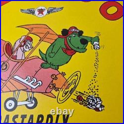 Vintage Texaco Gasoline Porcelain Sign Muttley Cartoon Gas Pump Plate Sign