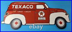 Vintage Texaco Gasoline Porcelain Sign Texas Sign Grease Gas Pump Plate Sign