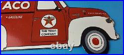 Vintage Texaco Gasoline Porcelain Sign Texas Sign Grease Gas Pump Plate Sign