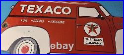 Vintage Texaco Gasoline Porcelain Sign Texas Sign Grease Gas Pump Plate Sign