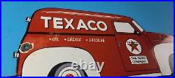 Vintage Texaco Gasoline Porcelain Sign Texas Sign Grease Gas Pump Plate Sign