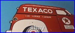 Vintage Texaco Gasoline Porcelain Sign Texas Sign Grease Gas Pump Plate Sign