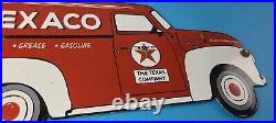 Vintage Texaco Gasoline Porcelain Sign Texas Sign Grease Gas Pump Plate Sign