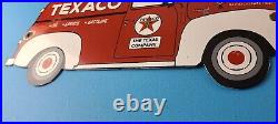 Vintage Texaco Gasoline Porcelain Sign Texas Sign Grease Gas Pump Plate Sign