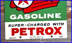 Vintage Texaco Gasoline Pump Porcelain Metal Petrox Sign Gas Oil marked 1962 Vintage Texaco Gasoline Pump Porcelain Metal Petrox Sign Gas Oil marked 1962