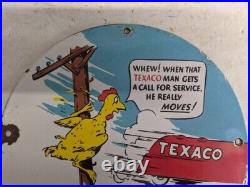 Vintage Texaco Gasoline Service Porcelain Metal Gas Pump Sign Motor Oil