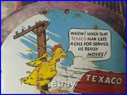 Vintage Texaco Gasoline Service Porcelain Metal Gas Pump Sign Motor Oil
