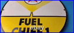 Vintage Texaco Gasoline Sign 12 Fuel Chief 1 Gas Pump Plate Porcelain Sign
