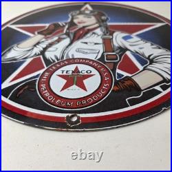 Vintage Texaco Gasoline Sign Aviation Gas Pump Porcelain Sign