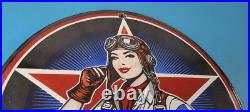 Vintage Texaco Gasoline Sign Aviation Pilot Gas Pump Porcelain Military Sign Vintage Texaco Gasoline Sign Aviation Pilot Gas Pump Porcelain Military Sign