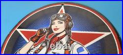 Vintage Texaco Gasoline Sign Aviation Pilot Gas Pump Porcelain Military Sign Vintage Texaco Gasoline Sign Aviation Pilot Gas Pump Porcelain Military Sign