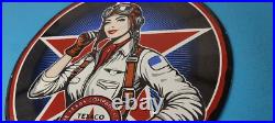 Vintage Texaco Gasoline Sign Aviation Pilot Gas Pump Porcelain Military Sign Vintage Texaco Gasoline Sign Aviation Pilot Gas Pump Porcelain Military Sign
