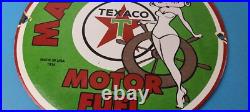 Vintage Texaco Gasoline Sign Betty Boop Gas Motor Oil Pump Porcelain Sign
