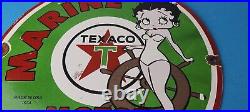 Vintage Texaco Gasoline Sign Betty Boop Gas Motor Oil Pump Porcelain Sign