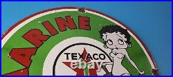 Vintage Texaco Gasoline Sign Betty Boop Gas Motor Oil Pump Porcelain Sign