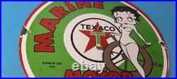 Vintage Texaco Gasoline Sign Betty Boop Gas Motor Oil Pump Porcelain Sign