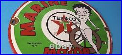 Vintage Texaco Gasoline Sign Betty Boop Gas Motor Oil Pump Porcelain Sign