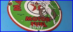 Vintage Texaco Gasoline Sign Betty Boop Gas Motor Oil Pump Porcelain Sign