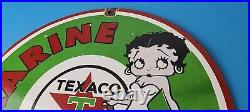 Vintage Texaco Gasoline Sign Betty Boop Gas Motor Oil Pump Porcelain Sign