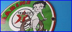 Vintage Texaco Gasoline Sign Betty Boop Gas Motor Oil Pump Porcelain Sign