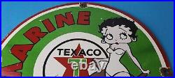 Vintage Texaco Gasoline Sign Betty Boop Gas Motor Oil Pump Porcelain Sign