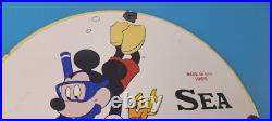Vintage Texaco Gasoline Sign Disney Mickey Sea Chief Porcelain Gas Pump Sign