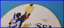 Vintage Texaco Gasoline Sign Disney Mickey Sea Chief Porcelain Gas Pump Sign