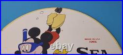 Vintage Texaco Gasoline Sign Disney Mickey Sea Chief Porcelain Gas Pump Sign