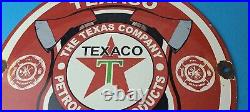 Vintage Texaco Gasoline Sign Fire Chief Axes Sign Porcelain Station Pump Sign