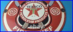 Vintage Texaco Gasoline Sign Fire Chief Axes Sign Porcelain Station Pump Sign