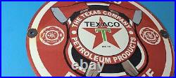 Vintage Texaco Gasoline Sign Fire Chief Axes Sign Porcelain Station Pump Sign