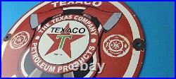 Vintage Texaco Gasoline Sign Fire Chief Axes Sign Porcelain Station Pump Sign