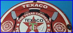 Vintage Texaco Gasoline Sign Fire Chief Axes Sign Porcelain Station Pump Sign