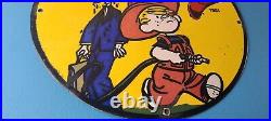 Vintage Texaco Gasoline Sign Fire Chief Dennis Menace Gas Service Pump Sign