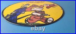 Vintage Texaco Gasoline Sign Fire Chief Dennis Menace Gas Service Pump Sign