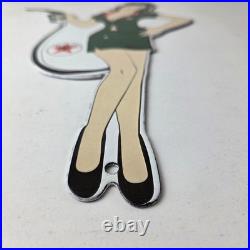 Vintage Texaco Gasoline Sign Gas Attendant Gas Pump Ad Porcelain Sign