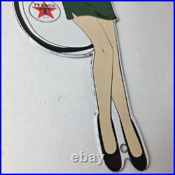 Vintage Texaco Gasoline Sign Gas Attendant Gas Pump Ad Porcelain Sign