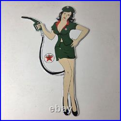 Vintage Texaco Gasoline Sign Gas Attendant Gas Pump Ad Porcelain Sign