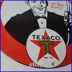 Vintage Texaco Gasoline Sign Gas Motor Oil Pump Plate Porcelain Sign