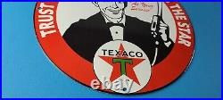 Vintage Texaco Gasoline Sign Gas Motor Oil Pump Plate Porcelain Sign