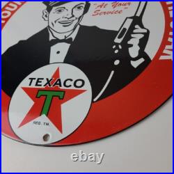 Vintage Texaco Gasoline Sign Gas Motor Oil Pump Plate Porcelain Sign