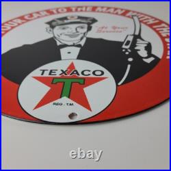 Vintage Texaco Gasoline Sign Gas Motor Oil Pump Plate Porcelain Sign