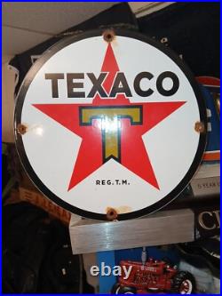 Vintage Texaco Gasoline Sign Gas Motor Oil Pump Station Porcelain Metal Sign Vintage Texaco Gasoline Sign Gas Motor Oil Pump Station Porcelain Metal Sign