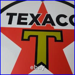 Vintage Texaco Gasoline Sign Gas Motor Oil Pump Station Porcelain Sign