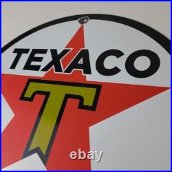 Vintage Texaco Gasoline Sign Gas Motor Oil Pump Station Porcelain Sign