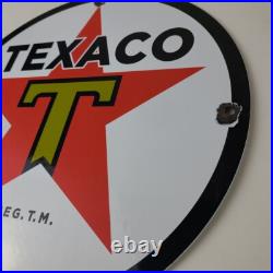 Vintage Texaco Gasoline Sign Gas Motor Oil Pump Station Porcelain Sign
