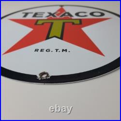 Vintage Texaco Gasoline Sign Gas Motor Oil Pump Station Porcelain Sign