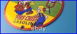 Vintage Texaco Gasoline Sign Gas Pump Plate Porcelain Beany Cecil Cartoon Sign